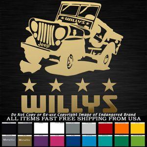 Old Willys Logo - Jeep Willys with Stars Jeep Old School truck decal sticker | eBay