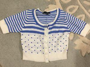 Blue White Stripes with Dot Logo - Pumpkin Patch Boutique Blue White Striped Polka Dot Cardigan Sweater ...