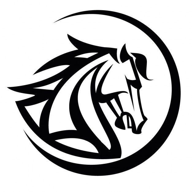 Black and White Horse Circle Logo - Equine Graphics. Horses, Horse logo, Illustration