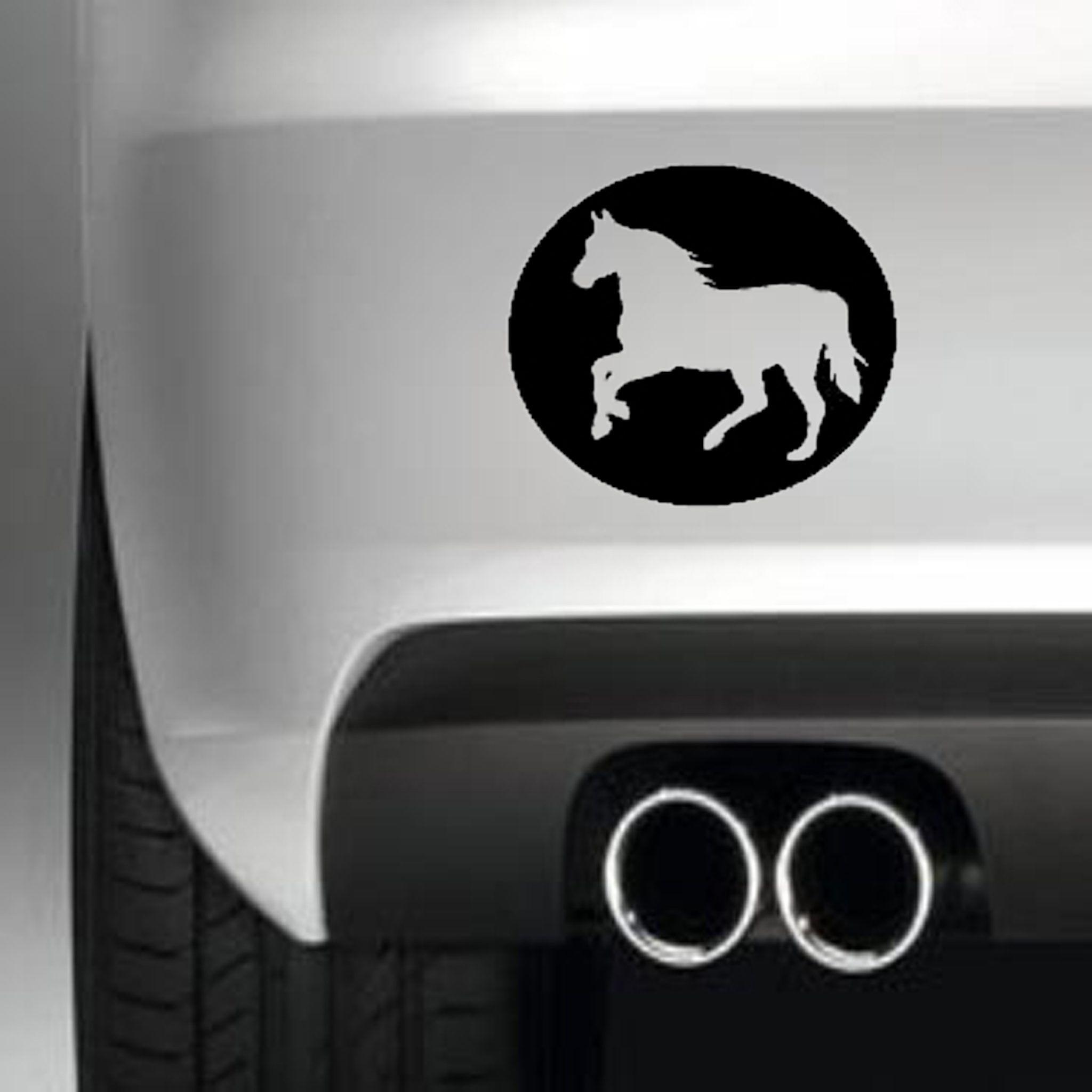 Black and White Horse Circle Logo - Horse Circle - South Coast Stickers