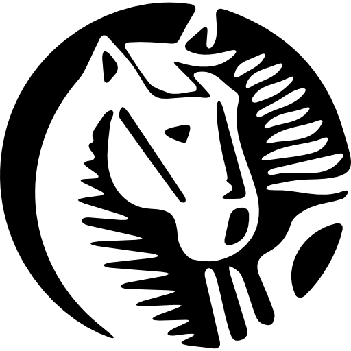 Black and White Horse Circle Logo - Animals, horses, Horse Cartoon, horse, Circle, Horse Outline icon
