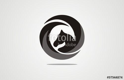 Black and White Horse Circle Logo - Abstract horse circle design