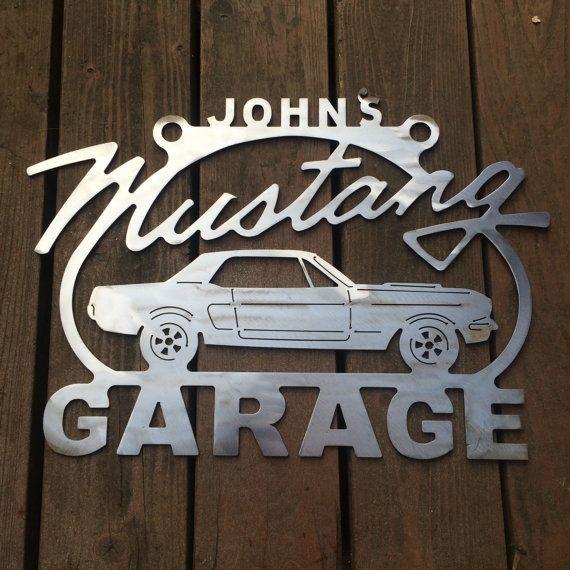 Personal Garage Logo - Ford 1965 Mustang mrtal gargae sign / 1st generation Metal Garage ...