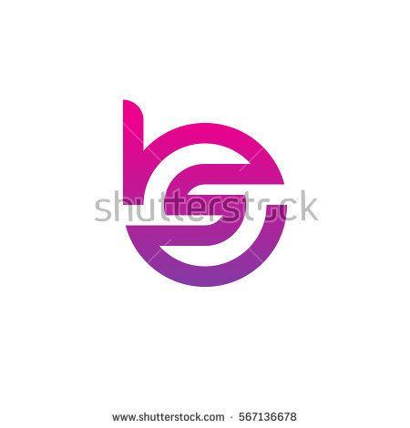 Lowercase B Logo - initial letter logo bs, sb, s inside b rounded lowercase purple pink