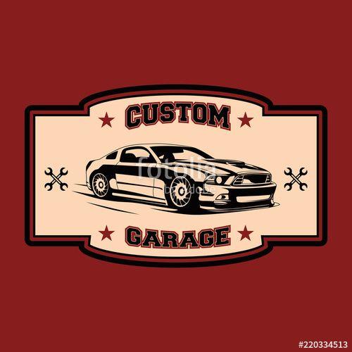 Personal Garage Logo - vintage sports car logo custom garage