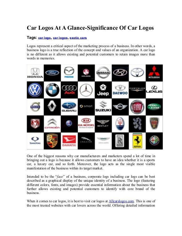 Exotic Sports Cars Logo - Car logos at a glance significance of car logos