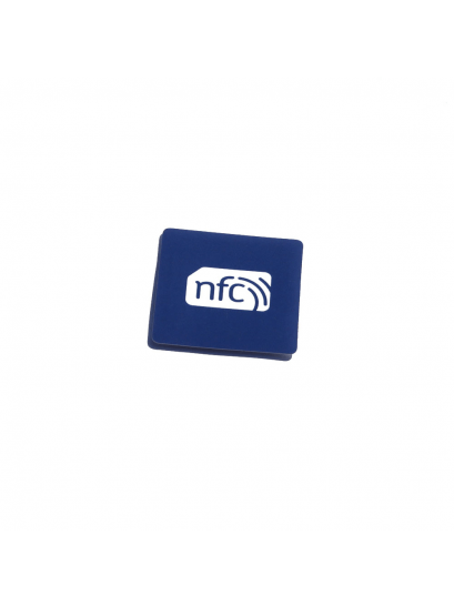 Square in Blue S Logo - 38mmx38mm Square NFC Sticker Blue PVC and white logo. NFC