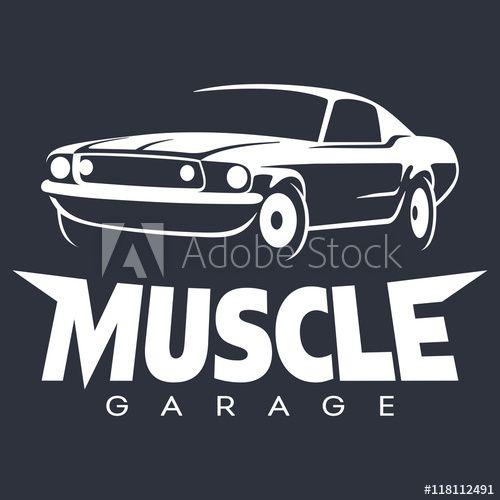 Personal Garage Logo - Muscle car Garage Logo white - Buy this stock vector and explore ...