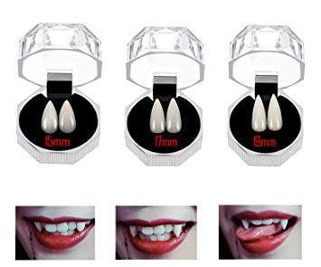 Vampire Fangs Logo - niCWhite Vampire Teeth Fangs with Adhesive,3 Pairs Halloween Vampire ...