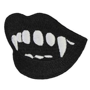 Vampire Fangs Logo - Extreme Largeness Iron on patch vampire Fangs goth occult insta
