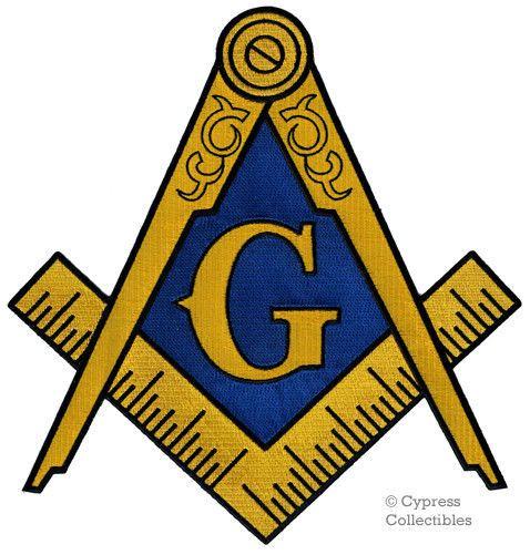 Square in Blue S Logo - Masonic Logo Large Patch Embroidered Iron-on Freemason Emblem Square ...