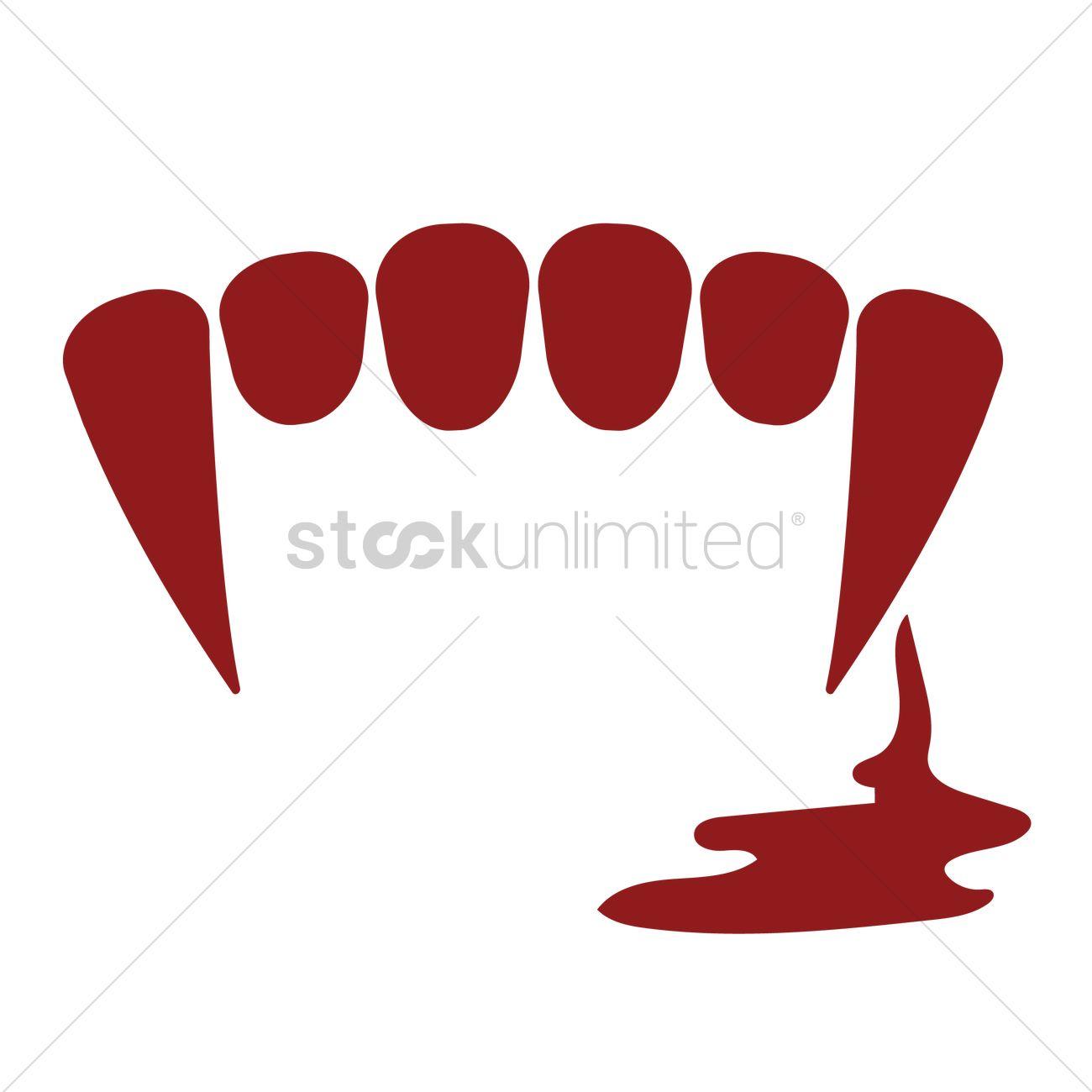 Vampire Fangs Logo - Vampire teeth with blood Vector Image