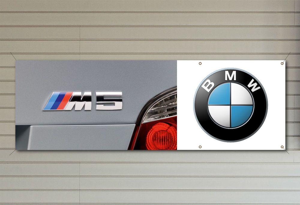 Personal Garage Logo - BMW M5 BADGE Banner – PVC logo banner for your workshop garage man ...