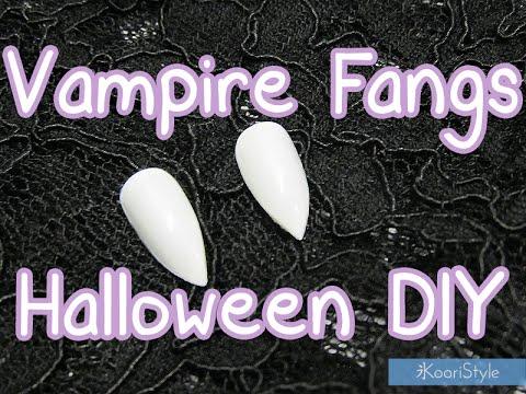 Vampire Fangs Logo - Halloween DIY】 How To Make Easy Vampire Fangs ! Sub Español