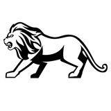 In Full Body Lion Logo - lineart lion vector art set head and full body