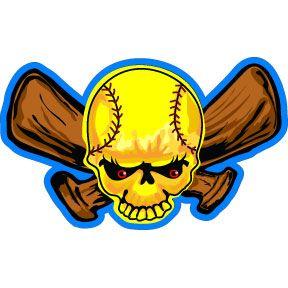 Softball Skull Logo - MecaBrush - Personalized Vinyl Decals and Custom Airbrush - Softball ...