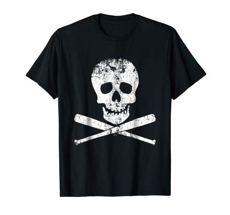 Softball Skull Logo - Amazon.com: Skull and Bats, Baseball Softball Skull T-Shirt: Clothing