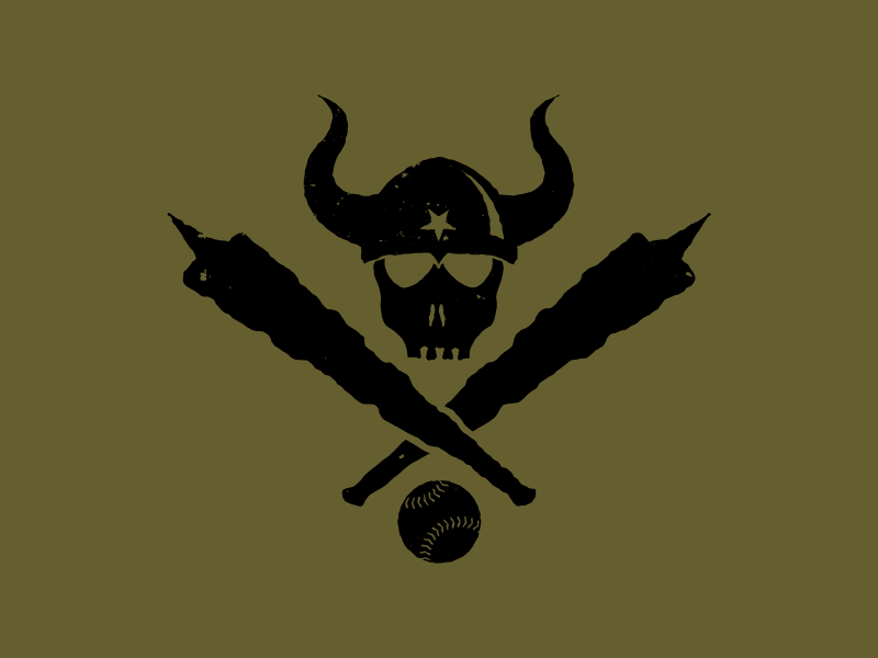 Softball Skull Logo - Barbarian Softball