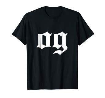 Old English Letters Logo - Amazon.com: OG The Original Gangster T-Shirt Old English Letters ...