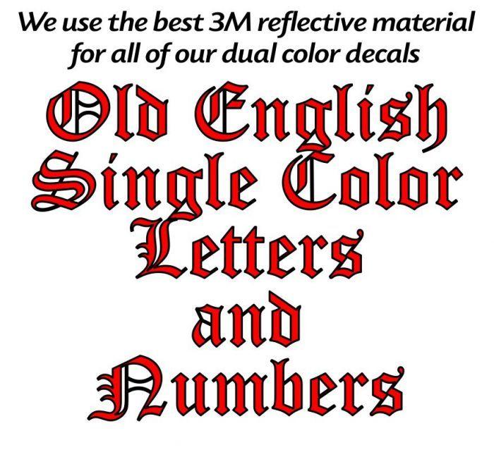 Old English Letters Logo - 2 Color Old English Font Letters and Numbers
