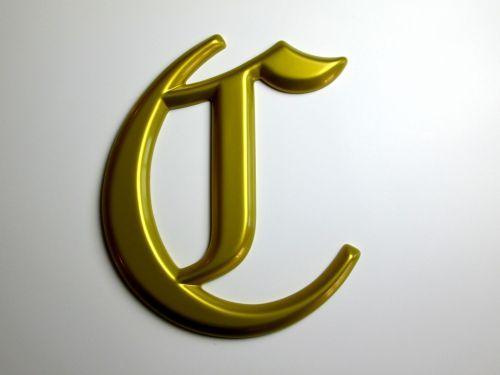 Old English Letters Logo - Letter C – Old English Gold – 3D Letters