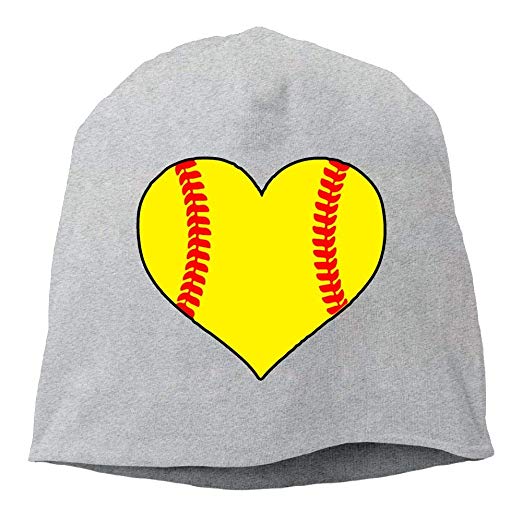 Softball Skull Logo - Softball Heart Love Baseball Winter Beanie Skull Cap Warm Knit Ski ...
