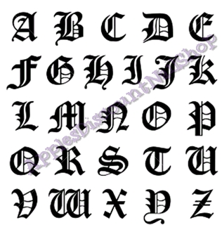 Old English Letters Logo - OLD ENGLISH LETTERS, NAIL DECALS TRANSPARENT BACKGROUND