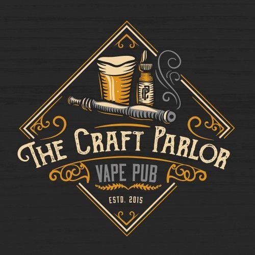 Pub Logo - Craft Beer Vape Pub Logo!! I want to see vintage and class!. Logo