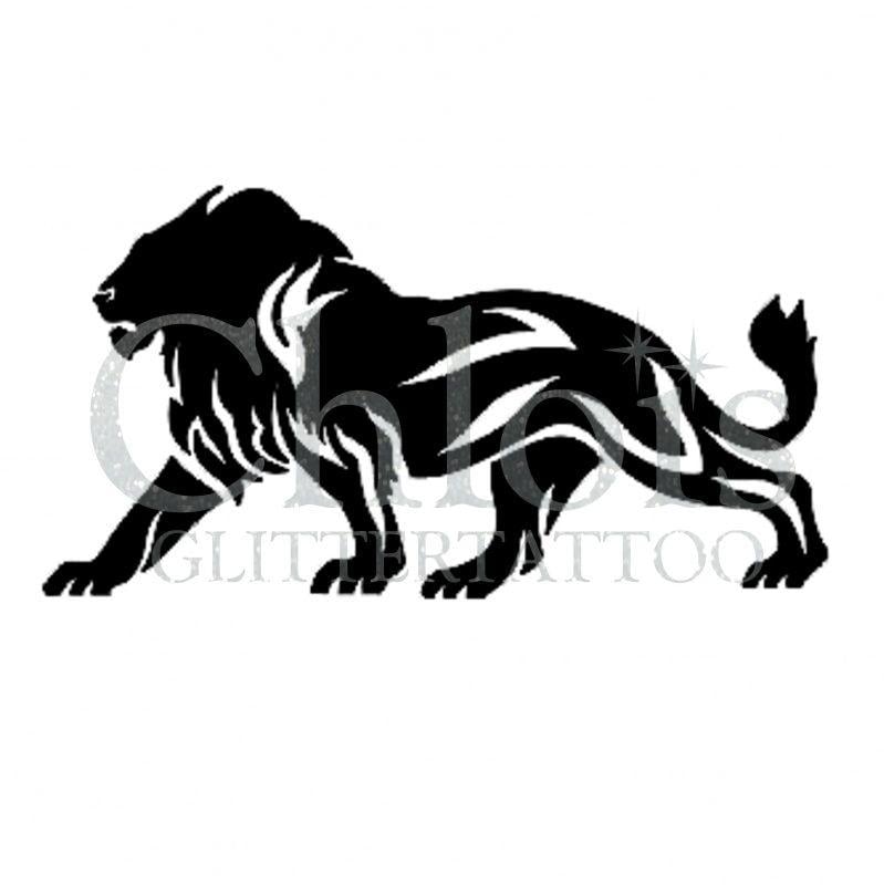 In Full Body Lion Logo - Lion | Stencils Animals | Body Glitter - Glitter Tattoo, Face and ...