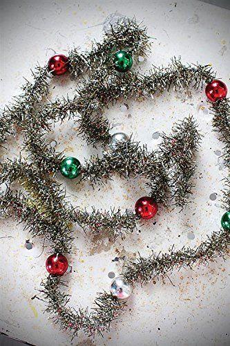 Red Green and Silver Logo - Foam Bead Tinsel Garland Red Green Silver Metallic Finish Country ...
