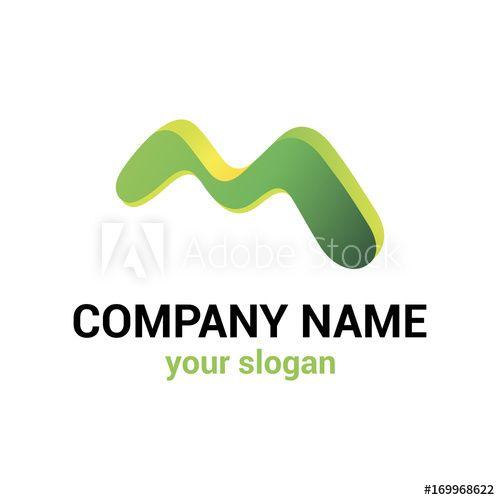 Green M Company Logo - Illustration of stylized letter M with green and yellow gradients ...