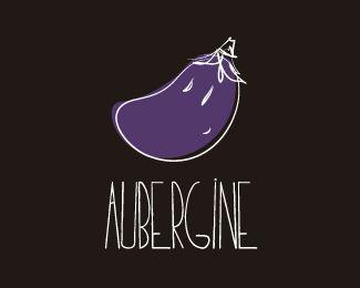 Eggplant and Grey Logo - Aubergine Designed