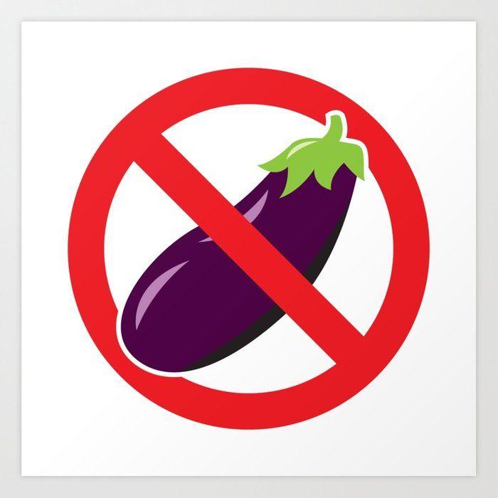 Eggplant and Grey Logo - Aubergine Nightmare No Eggplant Logo Art Print