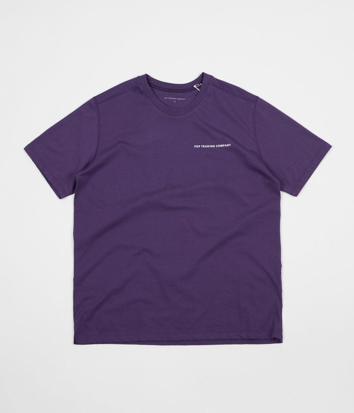 Eggplant and Grey Logo - Pop Trading Company Logo T Shirt