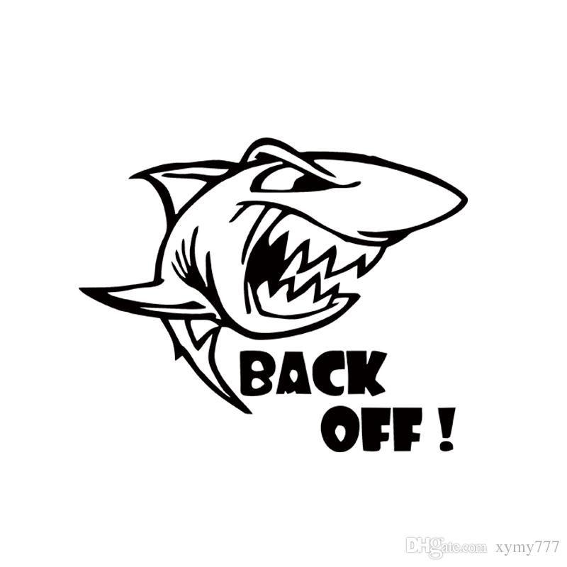 Cool Shark Logo - 2019 Cool Graphics Car Stying Back Off Shark Car Decal Vinyl Funny ...