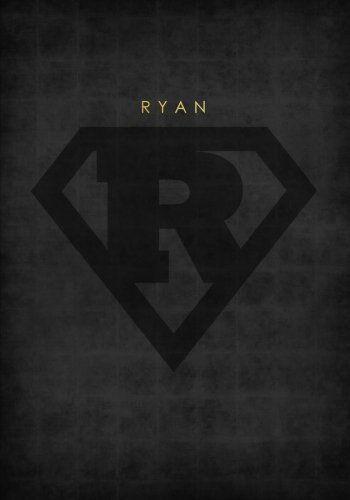 Cool Superhero Logo - Personalized Name Book for Ryan with Superhero Logo (7x10 Notebook ...