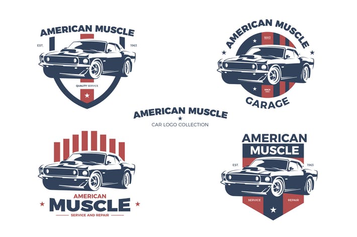 American Muscle Car Logo - American Muscle Car Logo Collection by andrewtimothy on Envato Elements