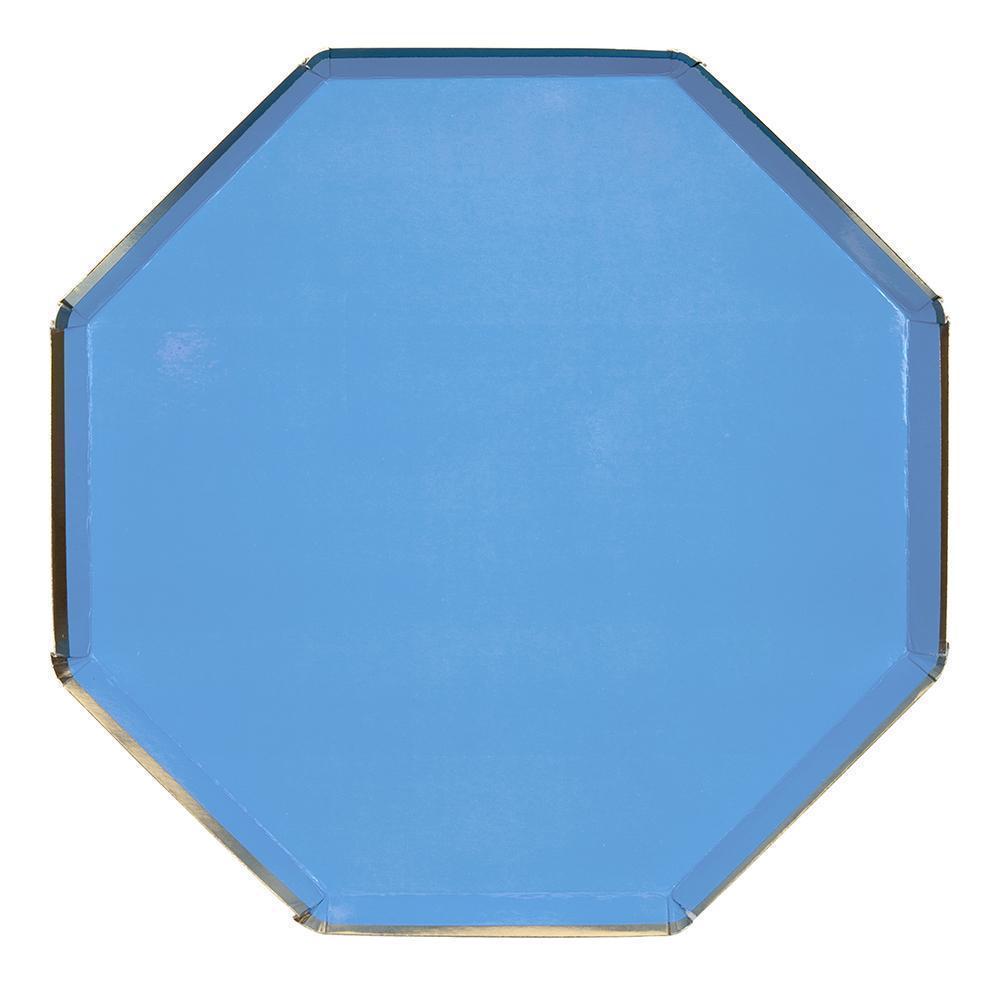 Blue Octagon Shaped Logo - BRIGHT BLUE OCTAGONAL PLATES – Bonjour Fête