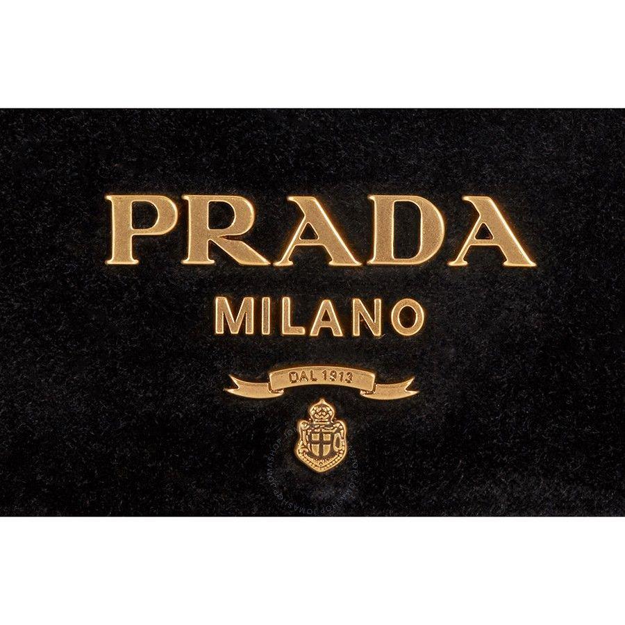 Prada Logo - Prada Logo Velvet Clutch - Black - Prada - Handbags - Jomashop