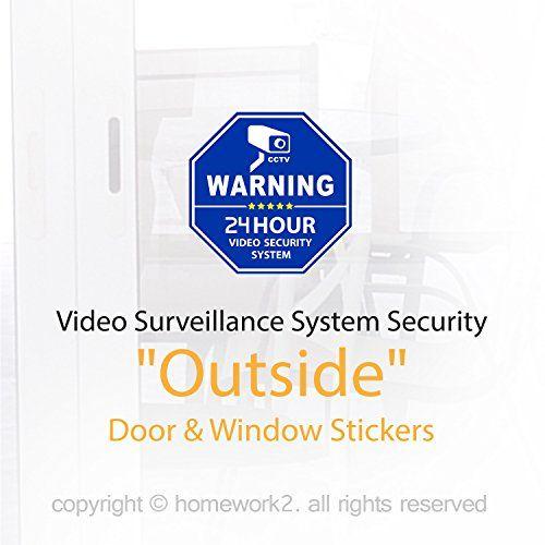 Blue Octagon Shaped Logo - CCTV Video Surveillance Security Door & Window Stickers, Blue ...