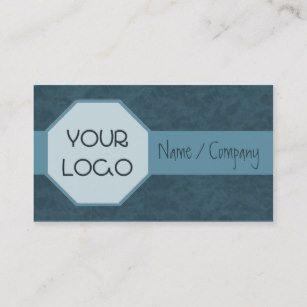 Blue Octagon Shaped Logo - Octagonal Business Cards - Business Card Printing | Zazzle CA