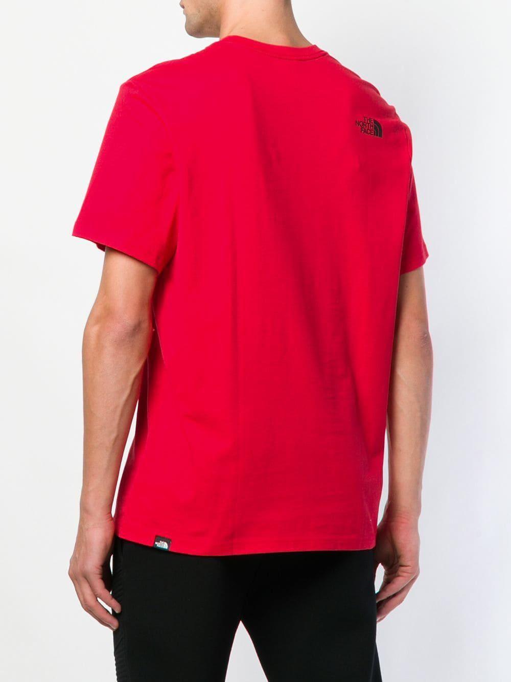 Red Face Logo - The North Face Logo T Shirt In Red For Men