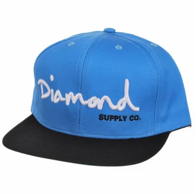 Blue and White Diamond Logo - Diamond Supply Co. Diamond OG Logo Snapback Cap Black White