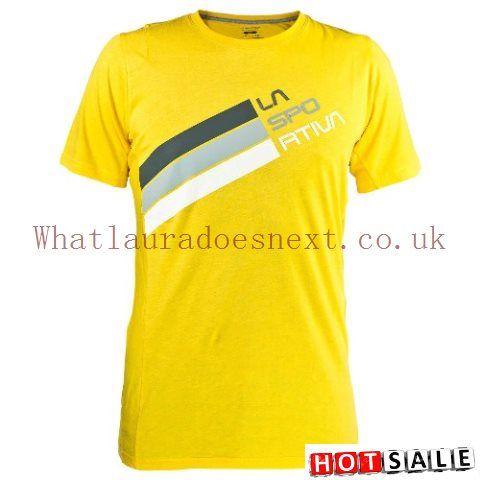 White with Yellow Stripe Logo - Exquisite T Shirt T Shirt La Sportiva Brown Yellow White Rust Stripe ...