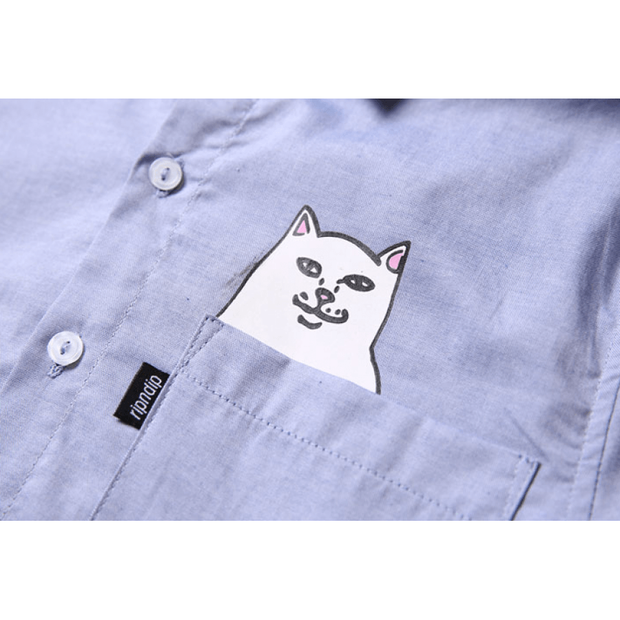 Transperent Ripndip Cat Logo - RIPNDIP Cat Logo Polo Shirt (Blue)