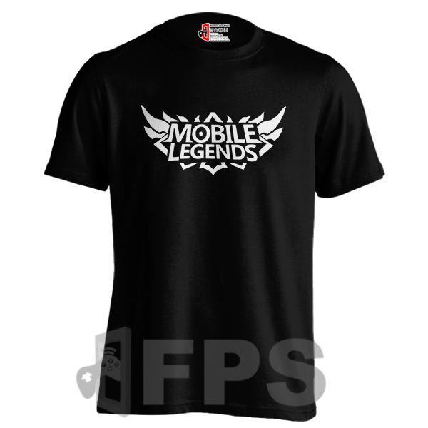 Asian Black and White Logo - Mobile Legends: Mobile Legends White Logo T-shirt (black)