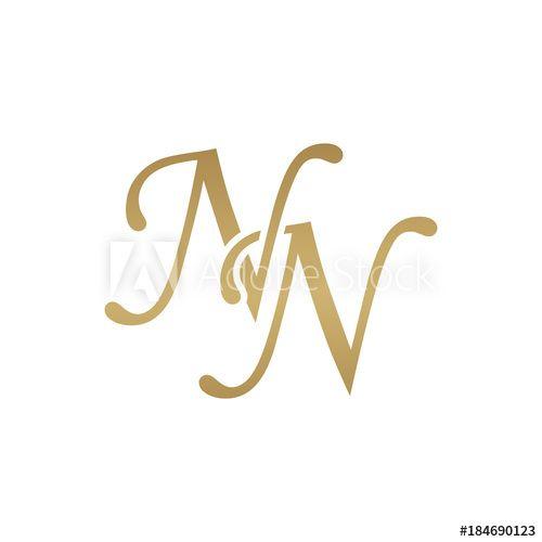 Nn Logo - Initial letter NN, overlapping elegant monogram logo, luxury golden ...
