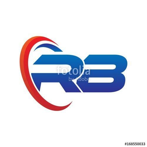Blue Circle Red Letters Logo - dynamic vector initial letters logo rb with circle swoosh red blue ...