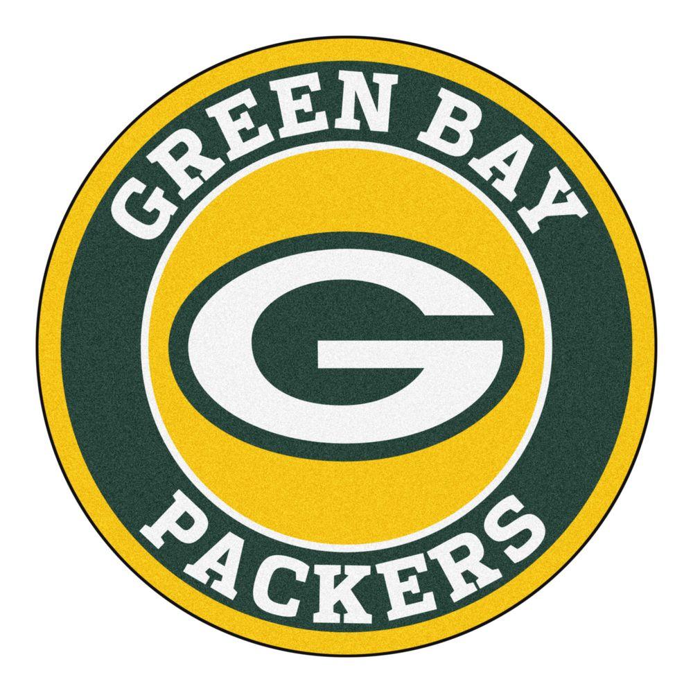 Green Bay Packers Logo - FANMATS NFL Green Bay Packers Green 2 ft. x 2 ft. Round Area Rug ...