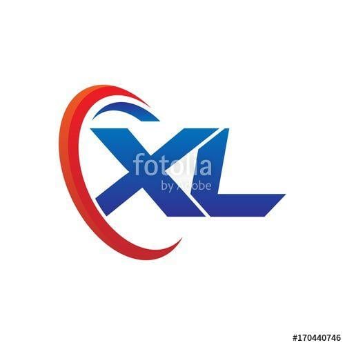 Blue Circle Red Letters Logo - modern dynamic vector initial letters logo xl with circle swoosh red ...